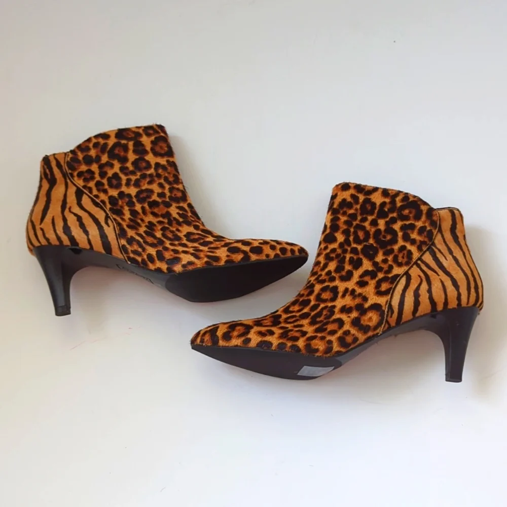Alfani Dyed Calf Hair Harpper Bootie With Kitten Heel Size 7
